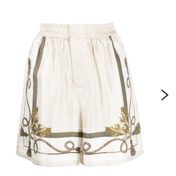 NEW Alexander Wang Baroque Print Silk Boxer Shorts - Picture 1 of 14